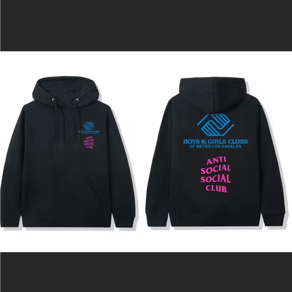 Anti social social club boys and girls club Los Angeles unisex hoodie small